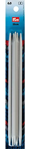 Prym 218644 Strumpfstricknadeln KST 20 cm 6,00 mm grau Strumpfstricknadel, Kunststoff, 6 mm