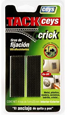 Ceys - Cinta crick - Alta resistencia - Negro - 4 Tiras 7 CM X 25 MM