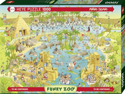 Heye FBA_HY29693 Nile Habitiat, Funky Zoo, Degano Puzzle, Brown: 1000 Teile (Funky Zoo Puzzle Heye)