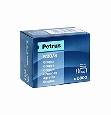 PETRUS 77508 - Caja 5000 ud. grapas cobreadas modelo 530/8 mm