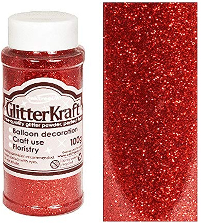 ELEGANZA fein Qualität Glitzer, Rot, 3 X 3 X 9 cm