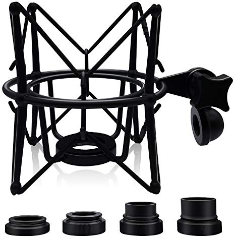 Boseen Microphone Shock Mount Mic Holder - Anti Vibration Spider Shockmount Compatible with Many Condenser Mics Like AT2020 MXL 770 MXL 990 Samson G Track Pro Rode Procaster NT1-A Neumann U87 etc.