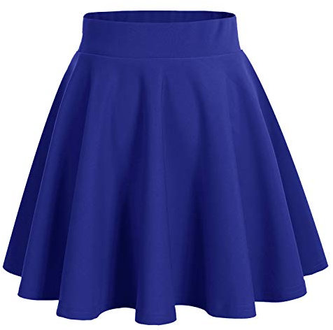 DRESSTELLS grundläggande solid mångsidig stretchig informell miniklänningskjol Royal Blue S