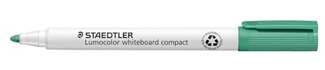 Staedtler 341-5 Lumoclor Whiteboardmarker compact Rundspitze, circa 1-2 mm, 10 Stück im Kartonetui, grün