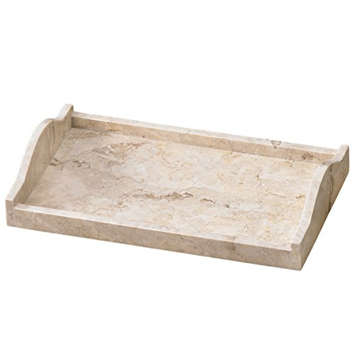 Creative Home Champagne Marble Arch Vanity Tray – Large 12.5 x 7.2 Beige Marble Organizer for Bathroom Countertop