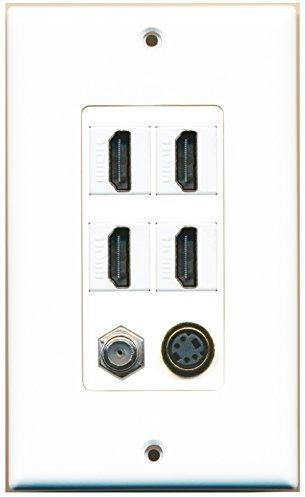 Riteav – 4 porte HDMI 1 cavo coassiale tv- F-Type 1 S-Video da parete decorativo