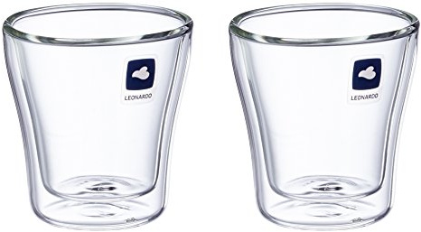 LEONARDO HOME Duo Becher 2er Set, Thermoglas, Kaffeeglas, Doppelwandig, Borosilikatglas, 40 ml, 54127