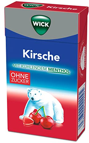 WICK Hustenbonbons Kirsche und Eukalyptus ohne Zucker Vorratspack – Wohltuendes Hustenbonbon mit Sauerkirschsaft und Eukalyptusöl für ein tiefes Atemerlebnis – 10er Pack (10 x 46 g)