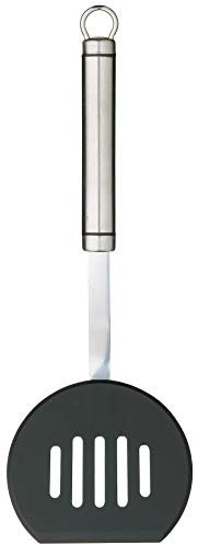 KitchenCraft Professional Paletta Forata in Acciaio Inox con Testa in Plastica Rotonda, 32 cm