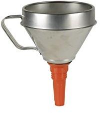 Trichter aus Weißblech, Durchmesser 160 mm, Inhalt 1.3 l mit Sieb