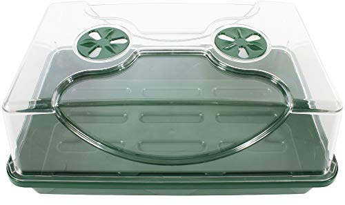 EarlyGrow 70738 Medium Domed Propagator, 15 x 9 x 7, Black/Dark Green