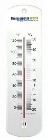Large 240mm Outdoor Thermometer for Garden - Can be used as a Greenhouse Thermometer or Home Office Room Indoor Outside (Black)