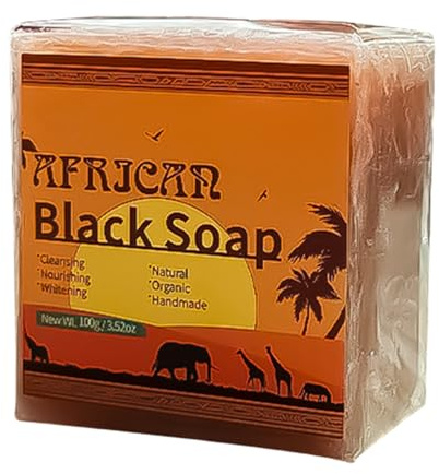 Saponetta fatta a mano,Sapone schiarente per la pelle - Barre di sapone nero africano idratanti per la pulizia profonda artigianale del bagno crudo per il lavaggio del viso e del corpo