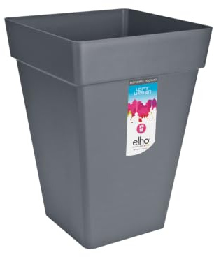 elho Loft Urban Eckig Hoch 37cm Blumentopf - Anthracite | L 37 x B 37 x H 51.3 cm | für den Außenbereich