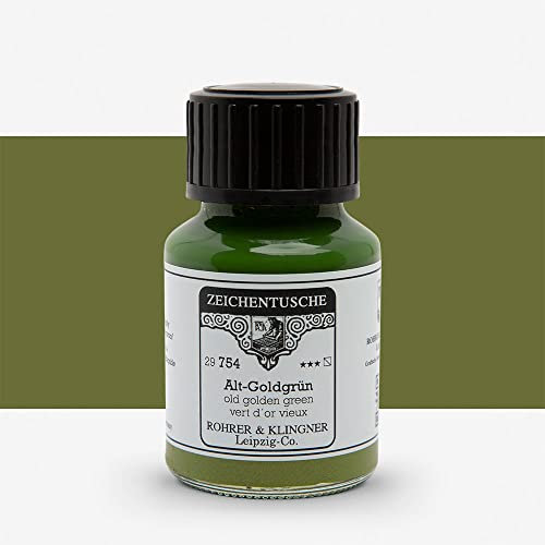Rohrer + Klingner Zeichentusche - 754 Alt Goldgrün, 50 ml