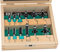 ENT 09012HKB Juego de 12 Fresas en Estuche de Madera Auténtica - Vástago de 8 mm - Cuchillas de Carburo - para Rebajadora