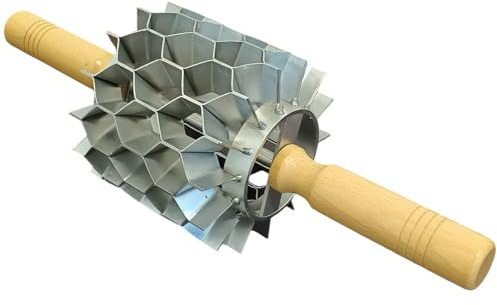 OCS Parts Stainless Steel Hex 42-Cut Dough Cutter | Professional Grade Heavy Duty Dough Roller Cutter for Donut Holes, Crackers, Biscuits and More