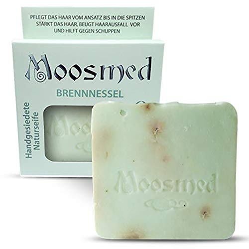 Moosmed Brennnessel Seife 100 g, medizinische Naturseife, handgesiedet | Stückseife mit Brennnessel und Sheabutter für milde, schonende Pflege, ideal für empfindliche und trockene Haut