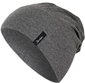 Sterntaler OCS Beanie Melange – Unisex Baby Mütze aus Melange-Singlejersey (Bio) – weiche Kopfbedeckung mit zwei Tragevarianten – lässige Übergangsmütze für Babys & Kinder – asphalt, Gr. 45