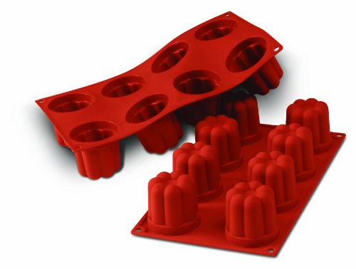 silikomart | SF051 Silikonform für BAVARESE Monoportionen, antihaftbeschichtet, 8 Hohlräume, 1er Pack Kuchenform, Ø 57 h 57 mm, Made in Italy