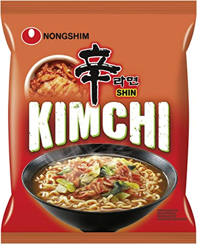Nongshim Kimchi Instant Nudelsuppe - 20x 120g Multipack | Koreanische Ramen Nudeln mit traditionellem Kimchi-Geschmack - schnelle Zubereitung in 4,5 Minuten