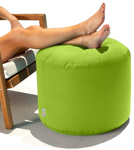 Jaxx Spring Indoor/Outdoor Bean Bag Pouf Ottoman, Lime