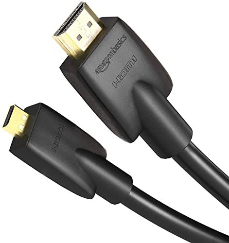 Amazon Basics Cavo ad alta velocità Micro HDMI su HDMI, standard più recente, 1.83 m, Nero
