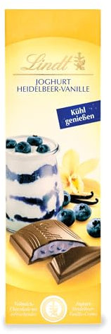Lindt Schokolade Joghurt Heidelbeer-Vanille | 100 g Tafel | Vollmilch-Schokolade mit erfrischender Joghurt-Heidelbeer-Vanille Crème | Kühl genießen | Schokoladentafel | Schokoladengeschenk