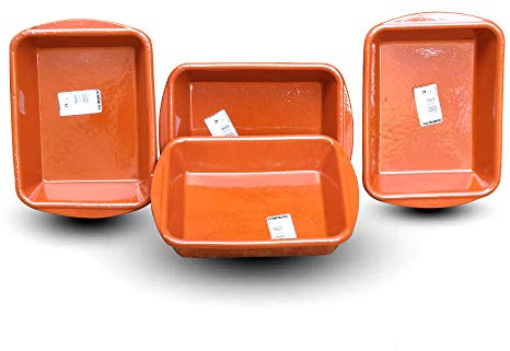 Set of 4 Spanish Terracotta Lasagne/Pie/Serving Dishes/Cazuelas - 18cm x 14cm