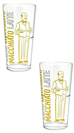 Latte Macchiato Gläser, 2er-Set + farbige Löffel (grün)