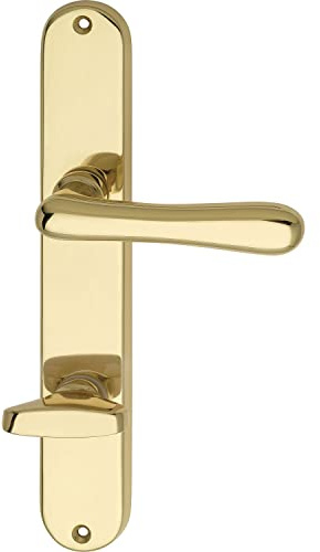 Marchesi 1022.15W.002.M Drückergarnitur ELEGANT 22-auf Langschild WC Entfernung 90mm, für Türstärke 38-43mm, Messing poliert