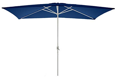 Nexos Sonnenschirm, blau, 200x300 cm quadratisch, Gestell Stahl, Bespannung Polyester, 6 kg