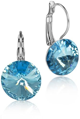 LUISIA® Rivoli Ohrringe mit 14mm Premium Kristalle - Elegante Strass Ohrhänger in funkelnder Farbvielfalt - Lieferung mit Geschenkbox