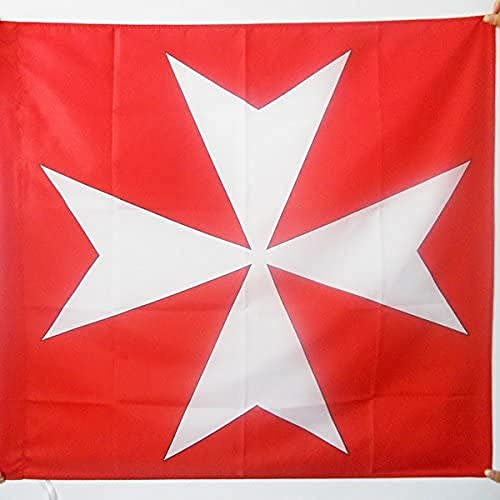 AZ FLAG Flagge Kreuz Malteserorden 90x90 cm Polyester 100D Hohlsaum | Für innen und außen Republik Malta dekorative Flagge doppelte Nähte und verstärkte Kanten mit Masttunnel 100D Polyester