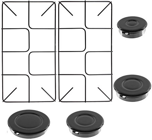 SPARES2GO Flush Pan Support & Burner Kit for New World Oven Cooker Gas Hob (2 Small Grids + 4 Burners)