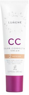 Lumene Color Correcting CC Cream - Lightweight Foundation - Medium Coverage - Redness Reducing Face Makeup for a Glowing Complexion - Vegan Formula + Suitable for All Skin Types - Medium (1 fl oz)
