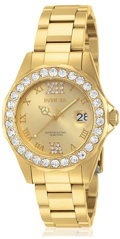 Invicta Pro Diver - Orologio da Donna in Acciaio Inossidabile con Movimento al Quarzo - 38 mm, Oro