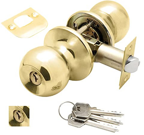 Pomo Puerta Wolfpack Con Llave Ambos Lados Latonado.