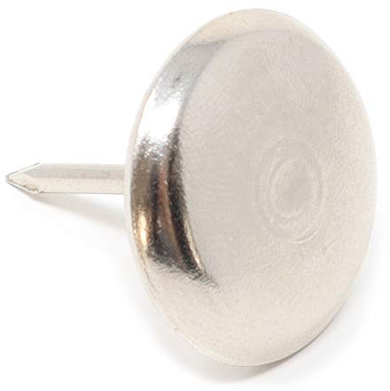 Adsamm® / 4 x Metallgleiter mit Nagel/Silber/Ø 25 mm/rund/Möbelgleiter mit Nagel