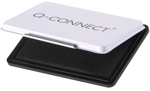 Q-Connect Large Stamp Pad - Soporte para sellos de oficina, negro