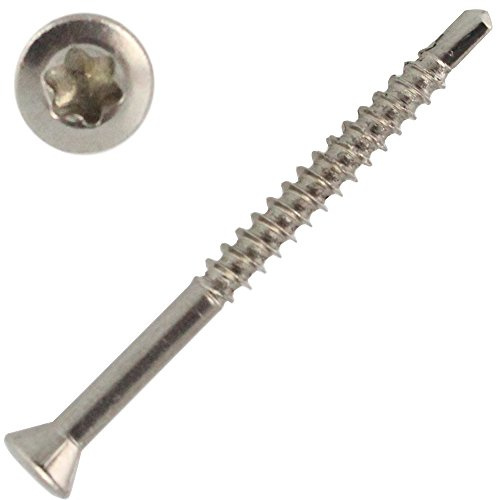 200 Stück Dielenschrauben 3,2 X 60/35 TORX TX-10 mit Linsenkopf, Edelstahl A2