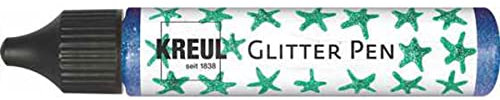 KREUL 49843 - Glitter Pen Blue, Glitter Effect Paint in Handy 29 ml Pen, for Decorating, Labelling and Decorating Various Materials, Water-Based