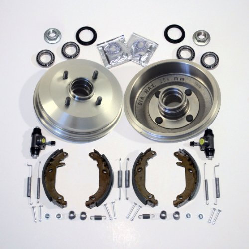 Bremstrommel/Bremsen Kit hinten mit Bremsbacken + Zubehör + Radbremszylinder + Radlagern + ABS Ringen