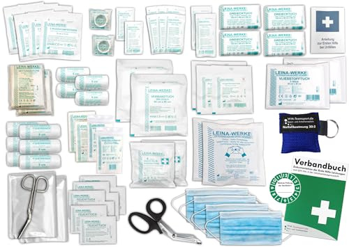 Komplett-Set Erste-Hilfe nach aktueller DIN/EN 13 169 PLUS 1 für Betriebe inkl. Notfallbeatmungshilfe & Verbandbuch
