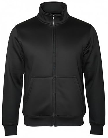 ROCK-IT Apparel I Chaqueta para Hombre sin Capucha I Sudadera Premium con Cremallera y Cuello Alto [S-5XL] Chaqueta Jersey para Ocio o Trabajo I Tejido Suave I Negro Small