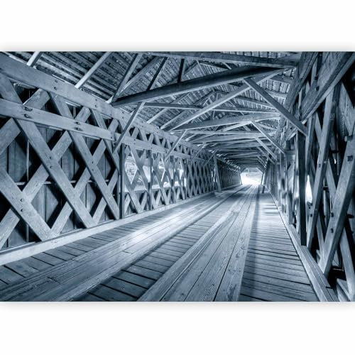 Fotomurales B&D XXL - 300x210 cm XXL Papel pintado tejido no tejido Decoración de Pared decorativos Murales moderna Diseno Fotográfico Pared Puente Madera Arquitectura d-B-0039-a-d