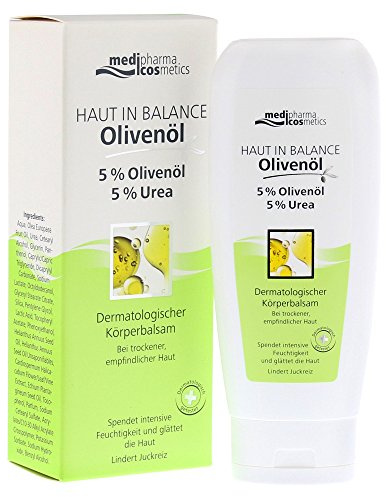 Olivenöl Haut in Balance Dermatologischer Körperbalsam | Mit 5% Olivenöl und 5% Urea | Bei trockener, empfindlicher Haut | Intensive Feuchtigkeit | 200 ml