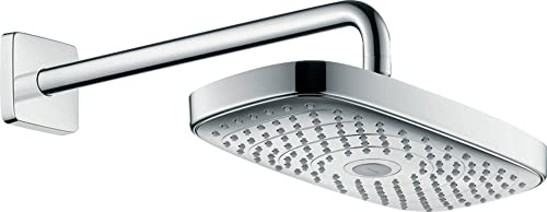 hansgrohe Raindance Select E 300 Duschkopf, Kopfbrause für Wandmontage, 2 Strahlarten, Chrom