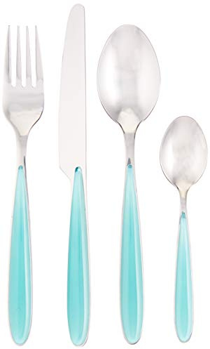 Brandani 54291, Set 16 posate acqua marina acciaio inox, per 4 persone