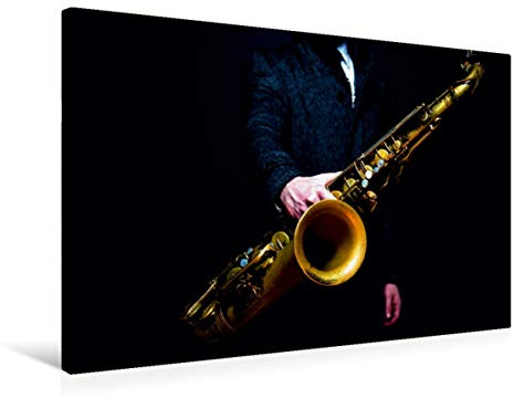 Premium Textil-Leinwand 75 x 50 cm Quer-Format Tenorsaxophon, Leinwanddruck von Renate Bleicher